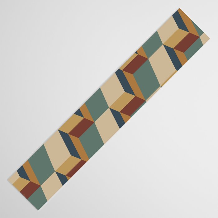 Cuboid Geometric Abstract Shapes Pattern X Table Runner Gallery Image 3