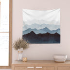 Indigo Mountains Landscape Wall Tapestry Gallery Image 2