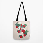 Strawberries and leaves Tote Bag Gallery Image 2