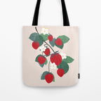 Strawberries and leaves Tote Bag Gallery Image 1