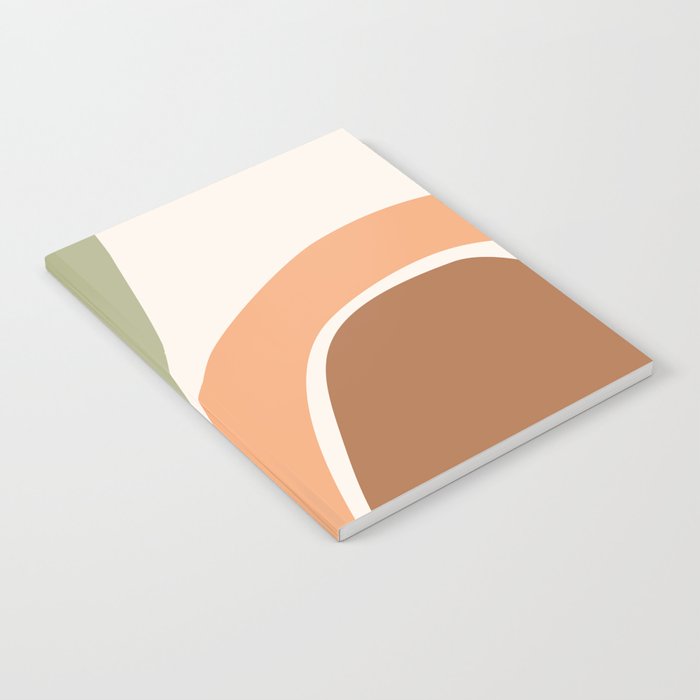 Abstract Shapes 55.2 in Sage Green and Terracotta (Rainbow Abstraction) Notebook Gallery Image 1