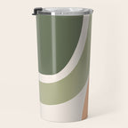 Abstract Shapes 55.2 in Sage Green and Terracotta (Rainbow Abstraction) Travel Mug Gallery Image 3