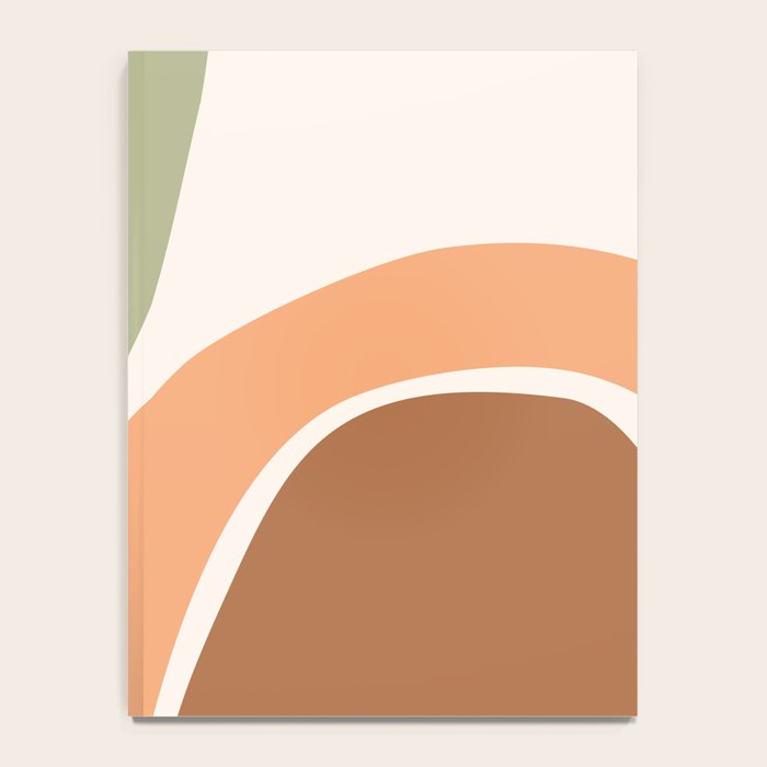 Abstract Shapes 55.2 in Sage Green and Terracotta (Rainbow Abstraction) Notebook Gallery Image 4