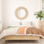 Abstract Shapes 55.2 in Sage Green and Terracotta (Rainbow Abstraction) Duvet Cover Gallery Image 3