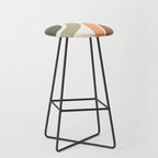 Abstract Shapes 55.2 in Sage Green and Terracotta (Rainbow Abstraction) Stool Gallery Image 1