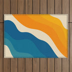 Minimalist abstract waves Outdoor Rug Gallery Image 1