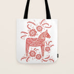 Swedish Dala Horse Red Tote Bag Gallery Image 1