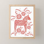 Swedish Dala Horse Red Mini Art Print Gallery Image 1