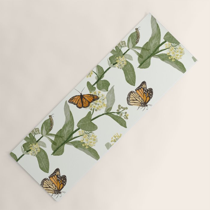 Monarch's Milkweeds Yoga Mat Gallery Image 1