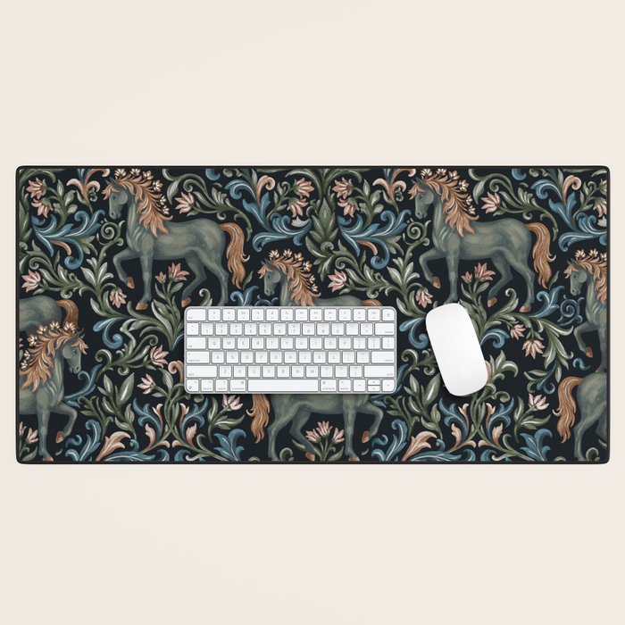 Whimsical Horses Botanicals II Desk Mat Gallery Image 1