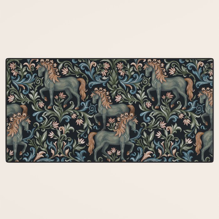 Whimsical Horses Botanicals II Desk Mat Gallery Image 3
