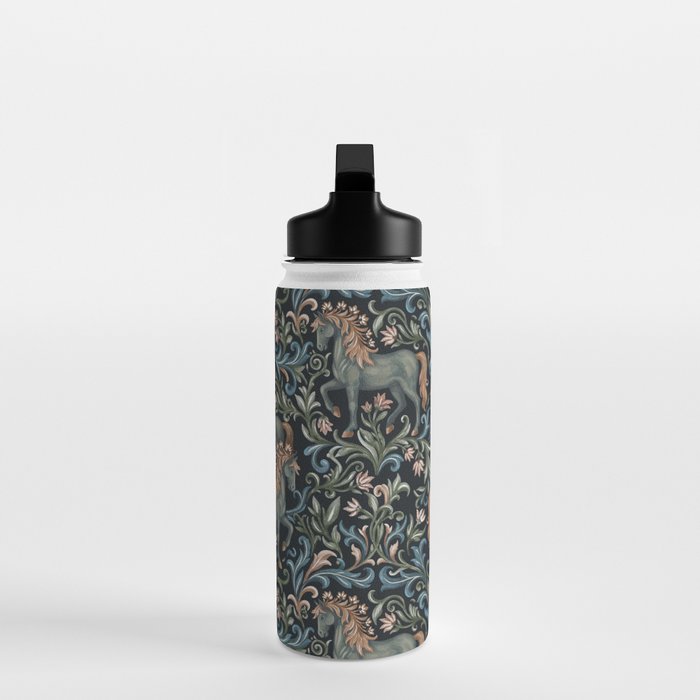 Whimsical Horses Botanicals II Water Bottle Gallery Image 3