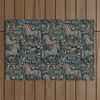 Whimsical Horses Botanicals II Outdoor Rug Gallery Image 1