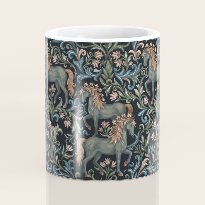Whimsical Horses Botanicals II Coffee Mug Gallery Image 4