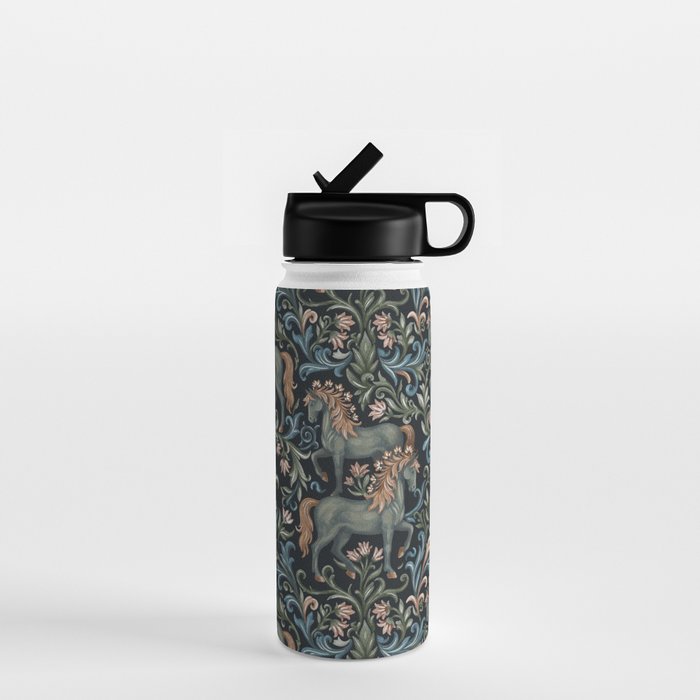 Whimsical Horses Botanicals II Water Bottle Gallery Image 1