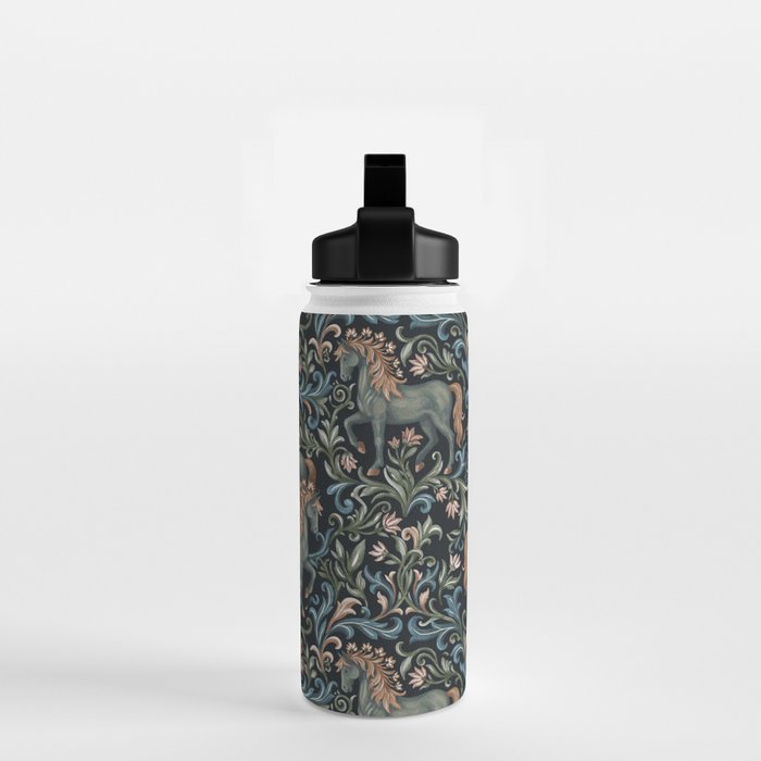 Whimsical Horses Botanicals II Water Bottle Gallery Image 2