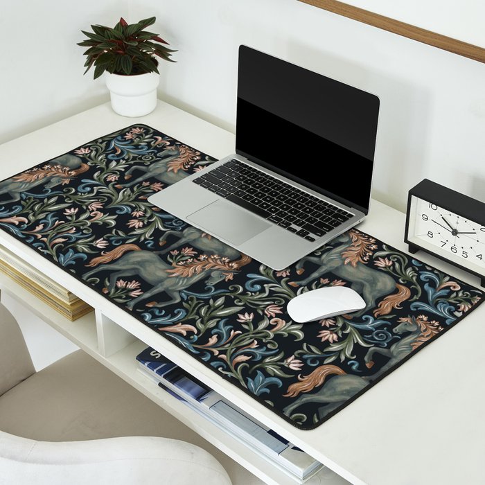 Whimsical Horses Botanicals II Desk Mat Gallery Image 2