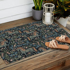 Whimsical Horses Botanicals II Outdoor Rug Gallery Image 2