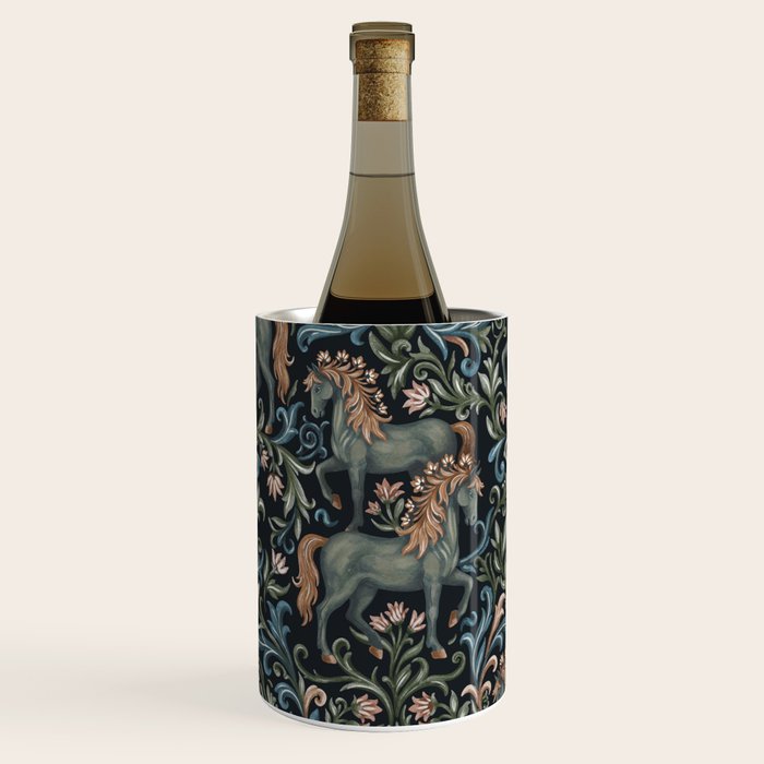 Whimsical Horses Botanicals II Wine Chiller Gallery Image 1