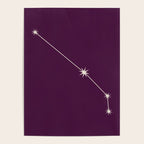 Aries Zodiac Star Constellation Line Art Plum Purple Poster Gallery Image 4