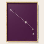 Aries Zodiac Star Constellation Line Art Plum Purple Serving Tray Gallery Image 1