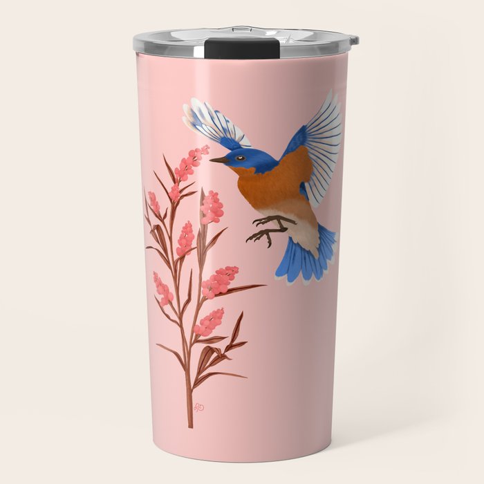 Graceful Bluebird in Flight Travel Mug Gallery Image 1