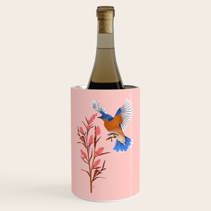 Graceful Bluebird in Flight Wine Chiller Gallery Image 1