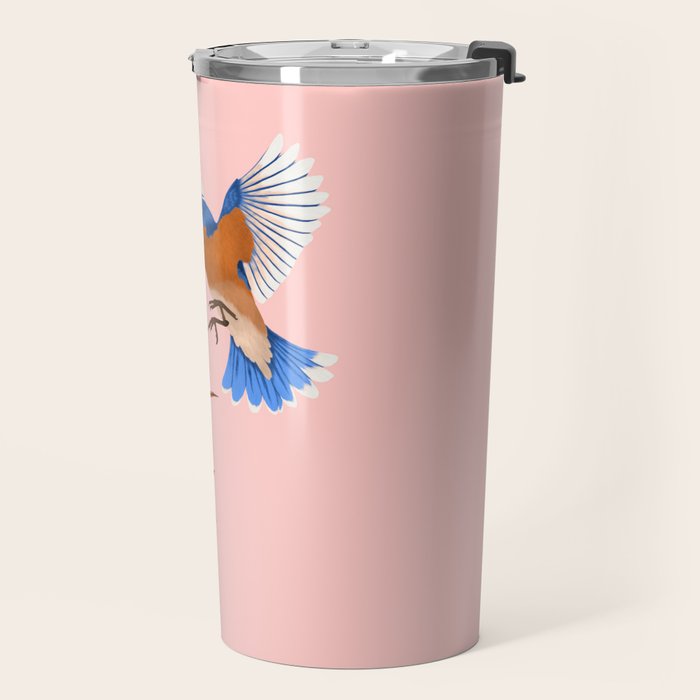 Graceful Bluebird in Flight Travel Mug Gallery Image 2