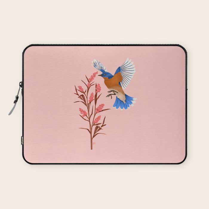 Graceful Bluebird in Flight Laptop Sleeve Gallery Image 1