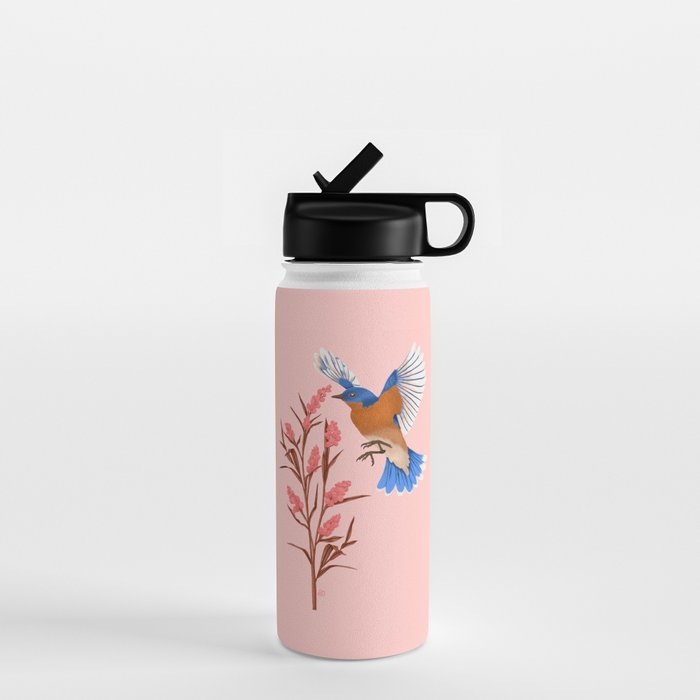 Graceful Bluebird in Flight Water Bottle Gallery Image 1