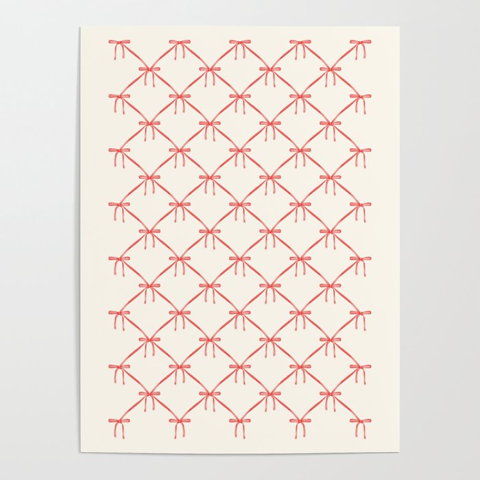 Bows & Ribbons Pattern II Red Poster Gallery Image 4