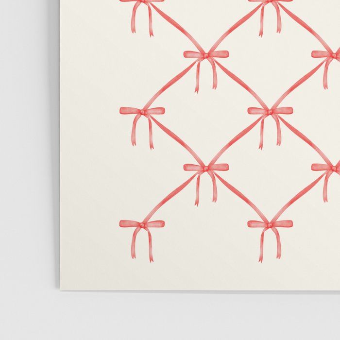 Bows & Ribbons Pattern II Red Poster Gallery Image 3