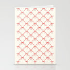 Bows & Ribbons Pattern II Red Stationery Card Gallery Image 2