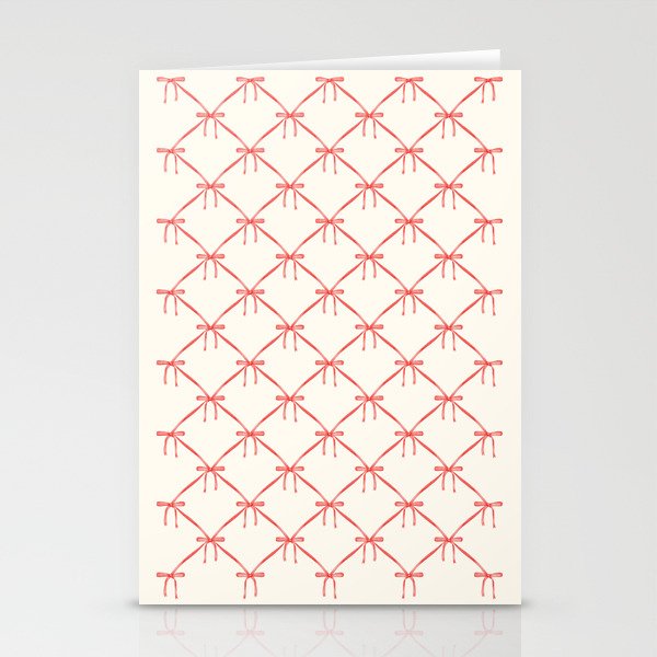 Bows & Ribbons Pattern II Red Stationery Card Gallery Image 2