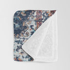 Persian blue and red retro rug Throw Blanket Gallery Image 3