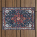 Persian blue and red retro rug Outdoor Rug Gallery Image 1