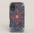 Persian blue and red retro rug iPhone Case Gallery Image 1