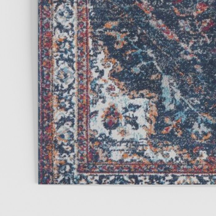 Persian blue and red retro rug Poster Gallery Image 3