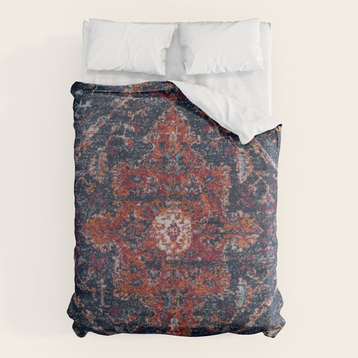 Persian blue and red retro rug Duvet Cover Gallery Image 6