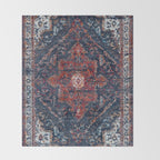 Persian blue and red retro rug Throw Blanket Gallery Image 2