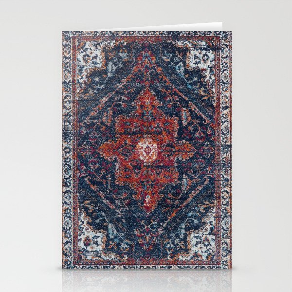 Persian blue and red retro rug Stationery Card Gallery Image 1