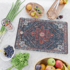 Persian blue and red retro rug Cutting Board Gallery Image 2