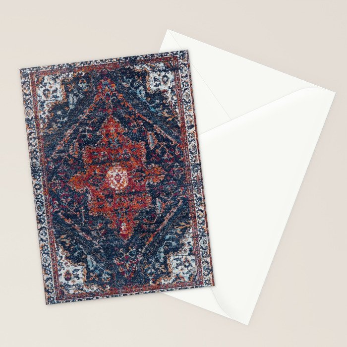 Persian blue and red retro rug Stationery Card Gallery Image 2