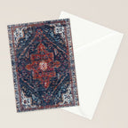 Persian blue and red retro rug Stationery Card Gallery Image 2