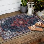 Persian blue and red retro rug Outdoor Rug Gallery Image 2