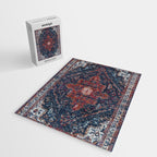 Persian blue and red retro rug Jigsaw Puzzle Gallery Image 2