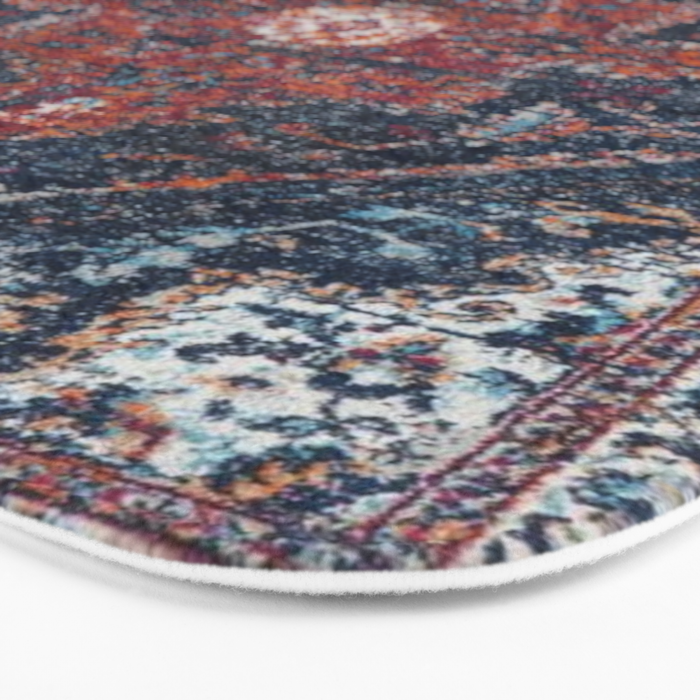 Persian blue and red retro rug Bath Mat Gallery Image 3