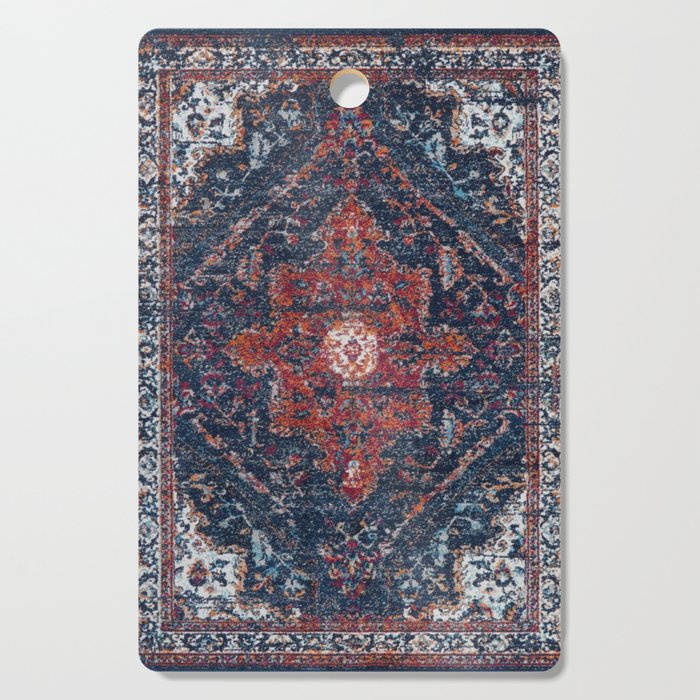Persian blue and red retro rug Cutting Board Gallery Image 1