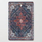 Persian blue and red retro rug Cutting Board Gallery Image 1