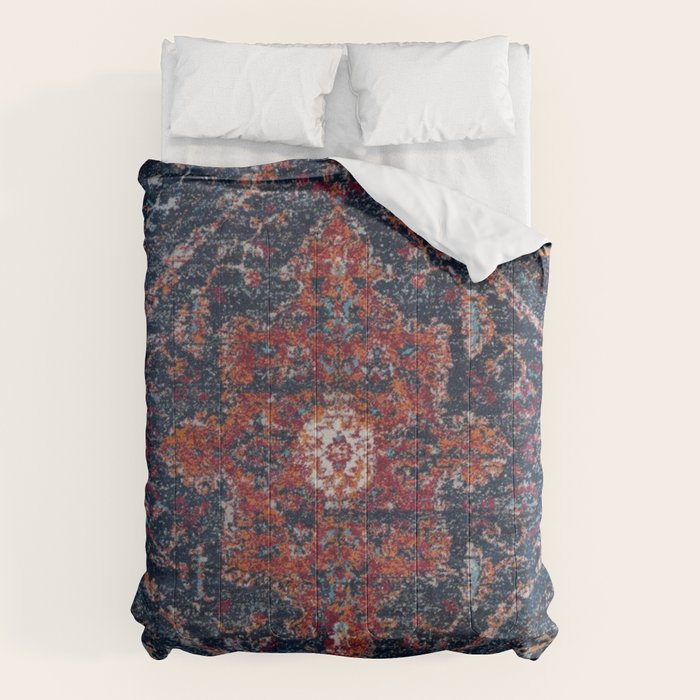 Persian blue and red retro rug Comforter Gallery Image 6